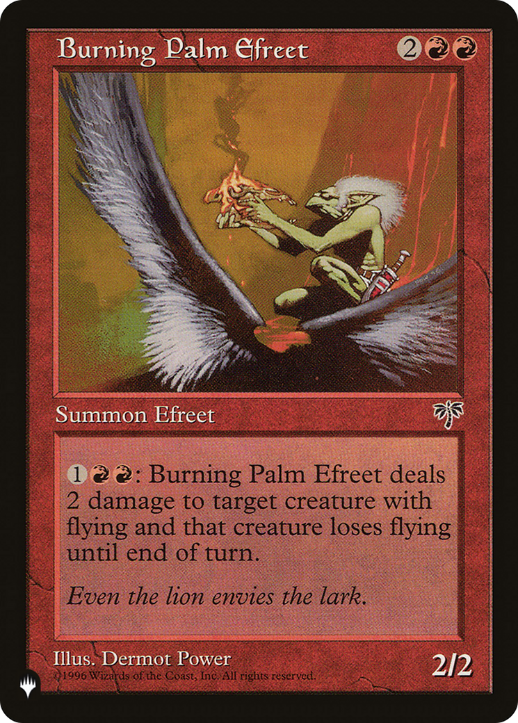 Burning Palm Efreet (LIST-MIR-161) [The List] MTG Single Wizards of the Coast