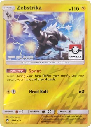Zebstrika 82/214 (League Challenge) [2nd Place] Reverse Holofoil [Promos: League & Championship Cards] Pokemon Single Pokémon