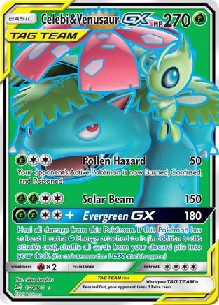 Celebi & Venusaur GX (Full Art) (/181) Holofoil [SM: Team Up] Pokemon Single Pokémon