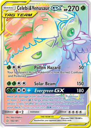 Celebi & Venusaur GX (Secret) (/181) Holofoil [SM: Team Up] Pokemon Single Pokémon