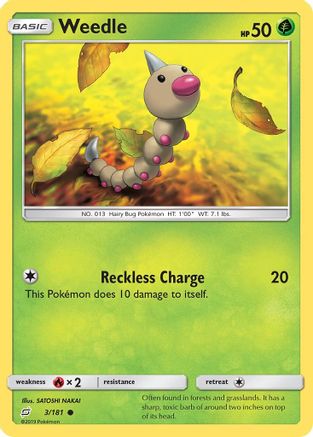 Weedle (3) (/181) Reverse Holofoil [SM: Team Up] Pokemon Single Pokémon