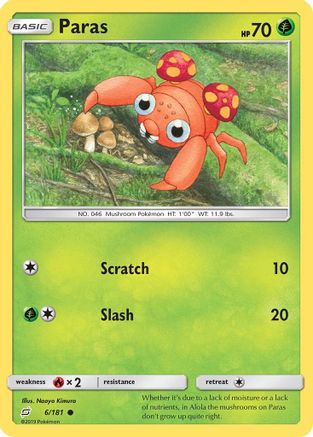 Paras (6/181) [SM: Team Up] Pokemon Single Pokémon