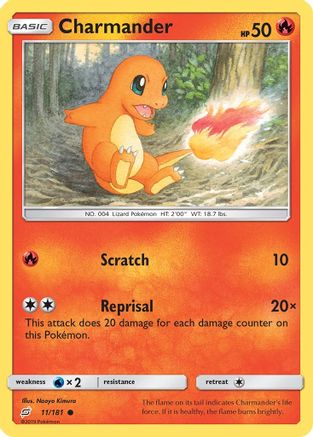 Charmander (11/181) Reverse Holofoil [SM: Team Up] Pokemon Single Pokémon