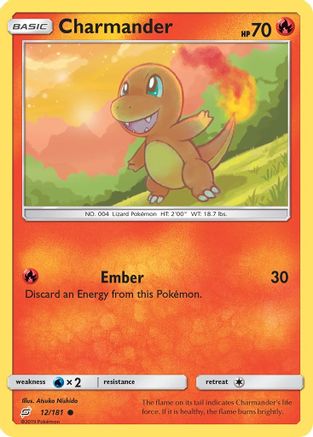 Charmander (12) (12/181) - [SM: Team Up] Reverse Holofoil Pokemon Single Pokémon