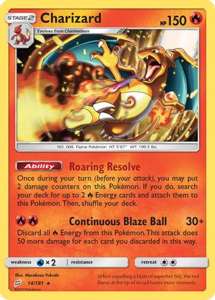 Charizard (14/181) Reverse Holofoil [SM: Team Up] Pokemon Single Pokémon