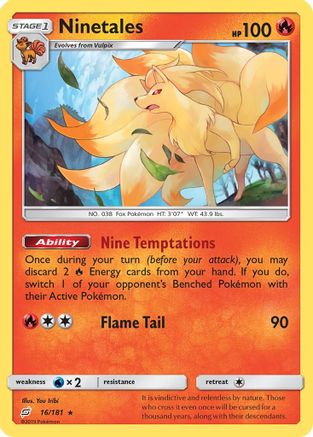 Ninetales (16/181) Reverse Holofoil [SM: Team Up] Pokemon Single Pokémon