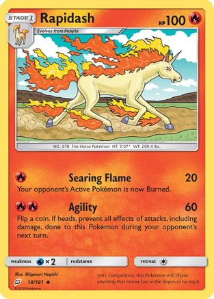 Rapidash (18/181) Reverse Holofoil [SM: Team Up] Pokemon Single Pokémon