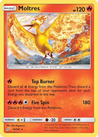 Moltres (19/181) Reverse Holofoil [SM: Team Up] Pokemon Single Pokémon