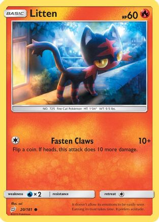 Litten (20/181) Reverse Holofoil [SM: Team Up] Pokemon Single Pokémon