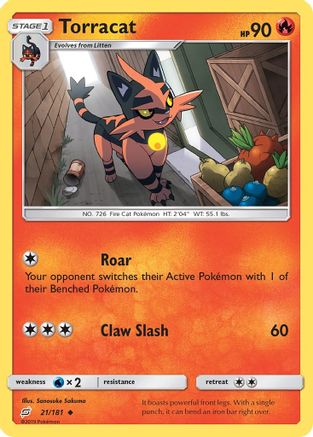 Torracat (21/181) [SM: Team Up] Pokemon Single Pokémon