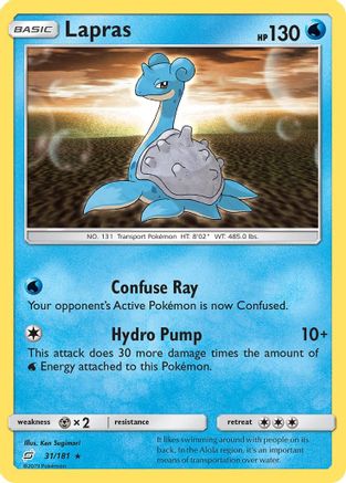Lapras (31/181) Reverse Holofoil [SM: Team Up] Pokemon Single Pokémon