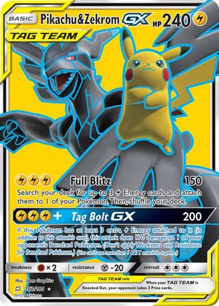 Pikachu & Zekrom GX (Full Art) (162/181) - [SM: Team Up] Holofoil Pokemon Single Pokémon