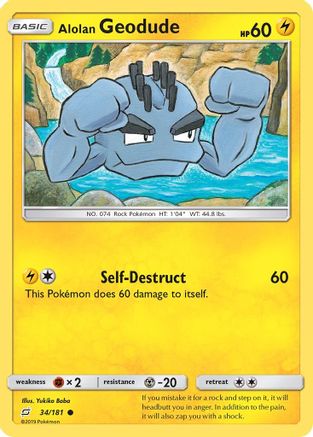Alolan Geodude (34) (34/181) - [SM: Team Up] Pokemon Single Pokémon