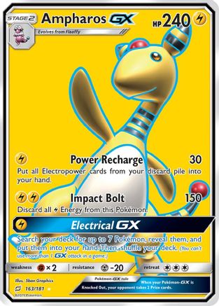 Ampharos GX (Full Art) (163/181) - [SM: Team Up] Holofoil Pokemon Single Pokémon