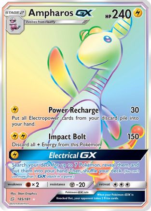 Ampharos GX (Secret) (/181) Holofoil [SM: Team Up] Pokemon Single Pokémon