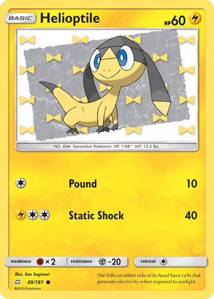 Helioptile (/181) Reverse Holofoil [SM: Team Up] Pokemon Single Pokémon