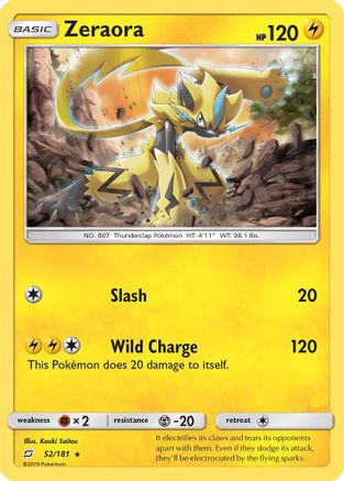 Zeraora (52/181) - [SM: Team Up] Holofoil Pokemon Single Pokémon