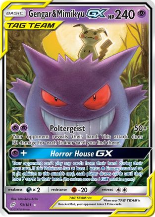 Gengar & Mimikyu GX (53/181) Holofoil [SM: Team Up] Pokemon Single Pokémon