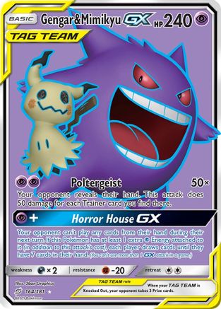 Gengar & Mimikyu GX (Full Art) (164/181) Holofoil [SM: Team Up] Pokemon Single Pokémon