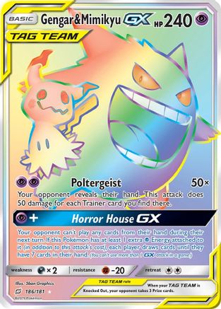 Gengar & Mimikyu GX (Secret) (/181) Holofoil [SM: Team Up] Pokemon Single Pokémon