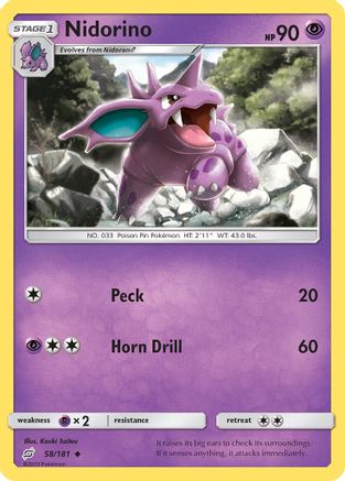 Nidorino (58/181) [SM: Team Up] Pokemon Single Pokémon