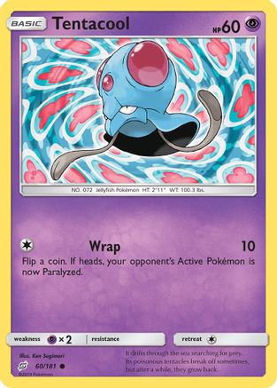 Tentacool (60/181) Reverse Holofoil [SM: Team Up] Pokemon Single Pokémon