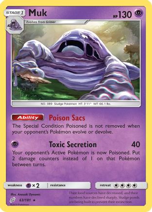 Muk (63/181) Reverse Holofoil [SM: Team Up] Pokemon Single Pokémon