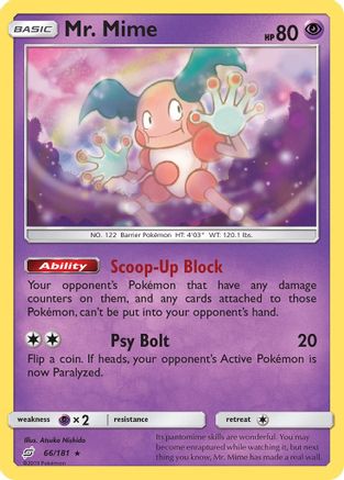 Mr. Mime (66/181) Reverse Holofoil [SM: Team Up] Pokemon Single Pokémon