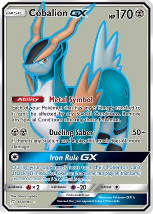 Cobalion GX (Full Art) (/181) Holofoil [SM: Team Up] Pokemon Single Pokémon