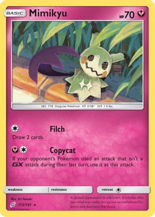 Mimikyu (112/181) Reverse Holofoil [SM: Team Up] Pokemon Single Pokémon