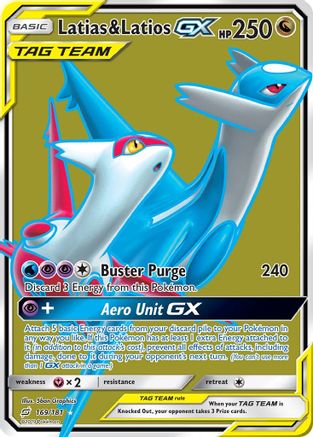 Latias & Latios GX (Full Art) 169/181 Holofoil [SM: Team Up] Pokemon Single Pokémon
