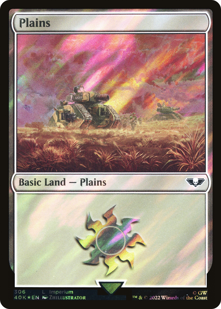 Plains (40K-306★) [Warhammer 40,000 Commander] Foil MTG Single Wizards of the Coast