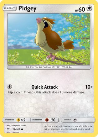 Pidgey (122/181) Reverse Holofoil [SM: Team Up] Pokemon Single Pokémon