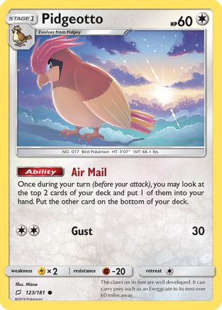 Pidgeotto (123/181) Reverse Holofoil [SM: Team Up] Pokemon Single Pokémon