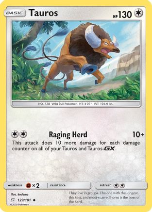 Tauros (/181) Reverse Holofoil [SM: Team Up] Pokemon Single Pokémon