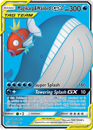 Magikarp & Wailord GX (Full Art) 160/181 Holofoil [SM: Team Up] Pokemon Single Pokémon