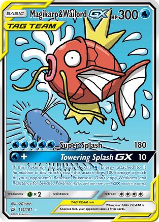 Magikarp & Wailord GX (Alternate Full Art) 161/181 Holofoil [SM: Team Up] Pokemon Single Pokémon