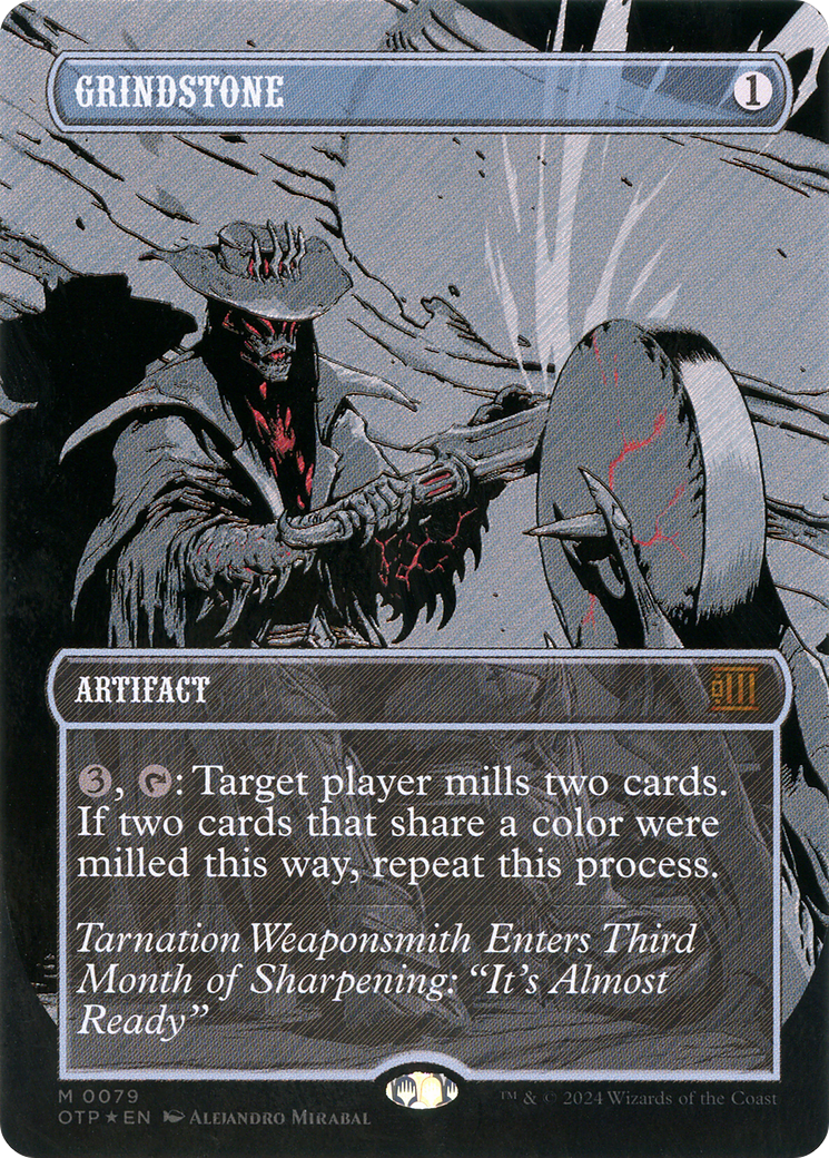 Grindstone (Textured Foil) (OTP-079) [Breaking News] (Borderless) Foil MTG Single Wizards of the Coast
