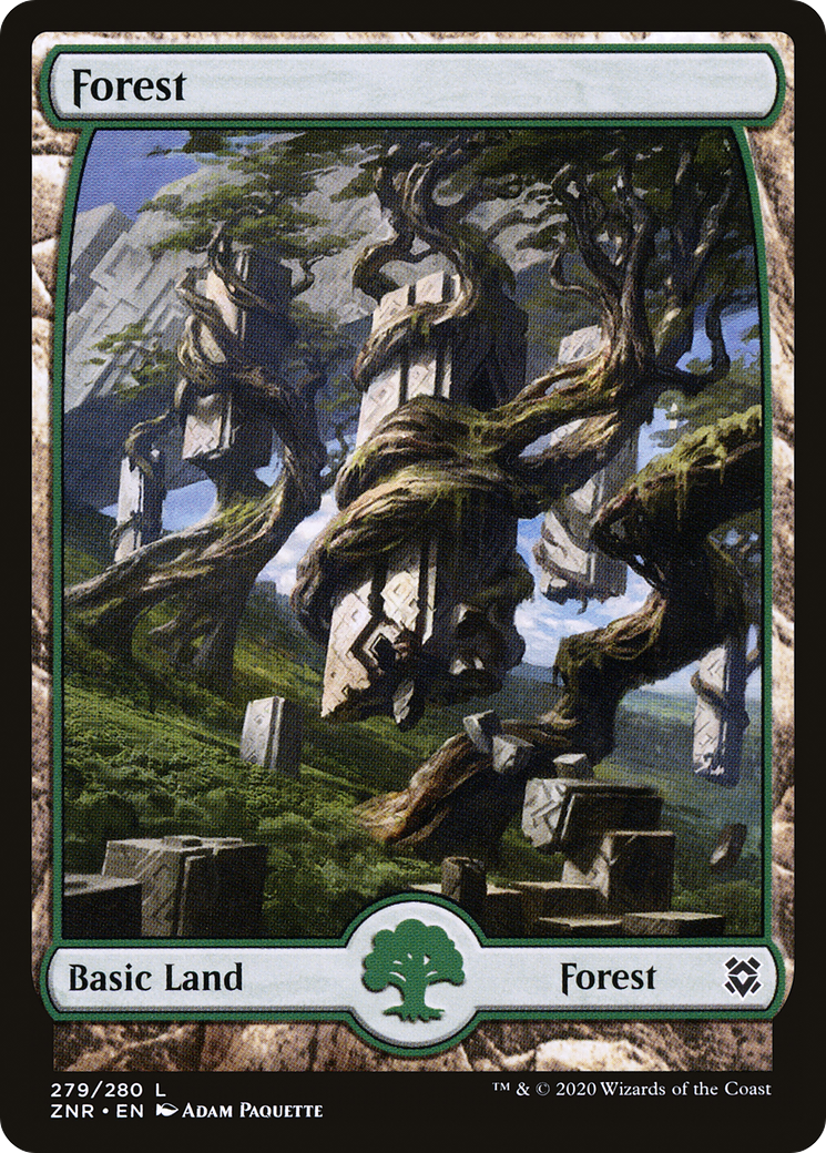 Forest (ZNR-279) [Zendikar Rising] (Full Art) MTG Single Wizards of the Coast