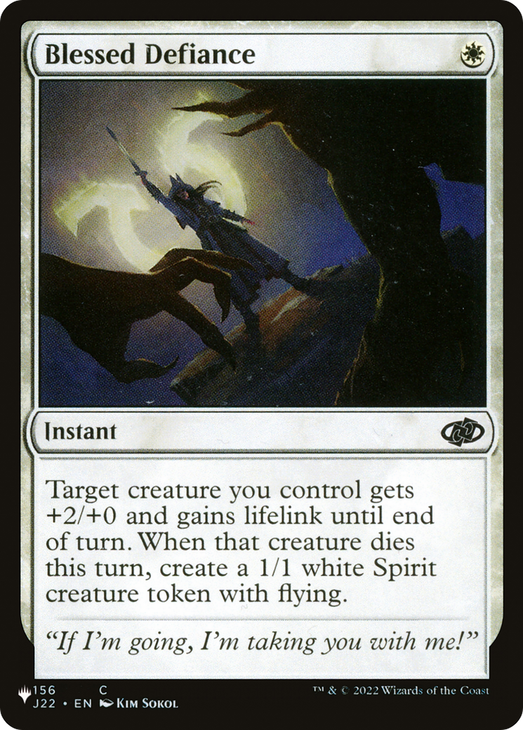 Blessed Defiance (LIST-J22-156) [Mystery Booster] The List MTG Single Wizards of the Coast
