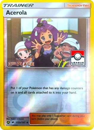 Acerola - 112a/147 (League Challenge) [3rd Place] (112a) - [Promos: League & Championship Cards] Reverse Holofoil Pokemon Single Pokémon