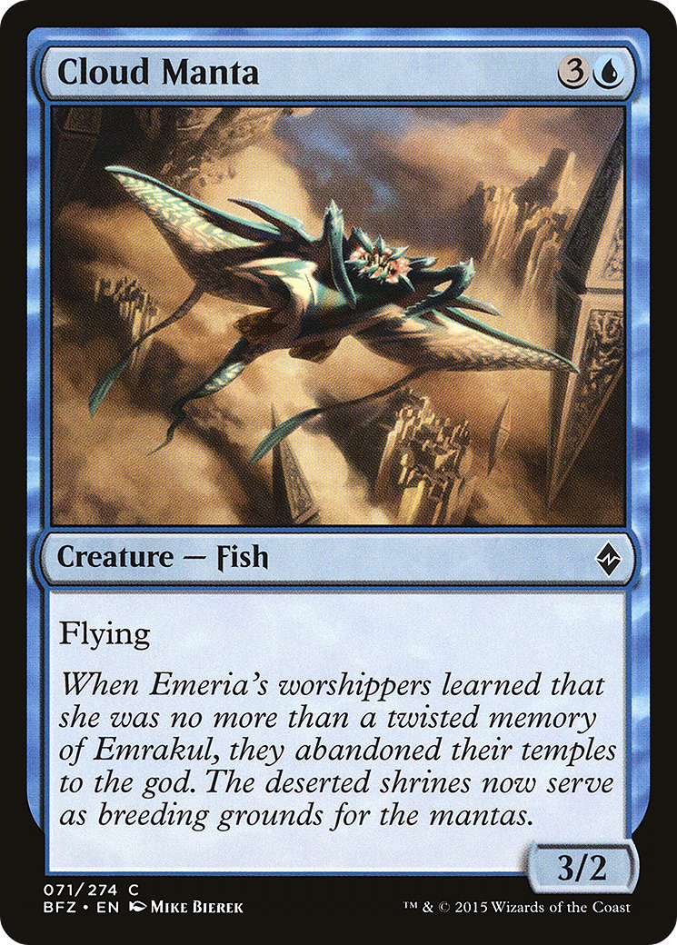 Cloud Manta (BFZ-071) [Battle for Zendikar] MTG Single Wizards of the Coast