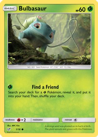 Bulbasaur (Holo Common) (1/18) Holofoil [SM: Detective Pikachu] Pokemon Single Pokémon