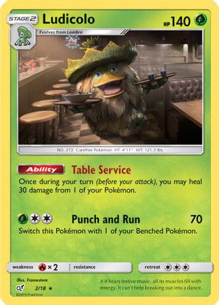 Ludicolo 2/18 Holofoil [SM: Detective Pikachu] Pokemon Single Pokémon