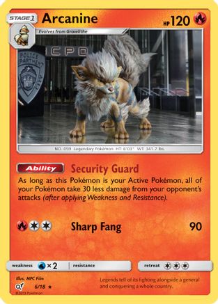 Arcanine (6/18) - [SM: Detective Pikachu] Holofoil Pokemon Single Pokémon