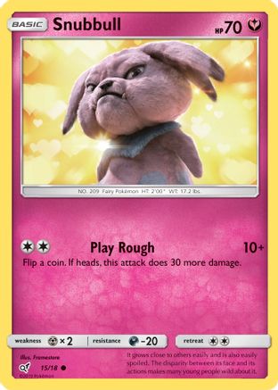 Snubbull (Holo Common) (15/18) Holofoil [SM: Detective Pikachu] Pokemon Single Pokémon