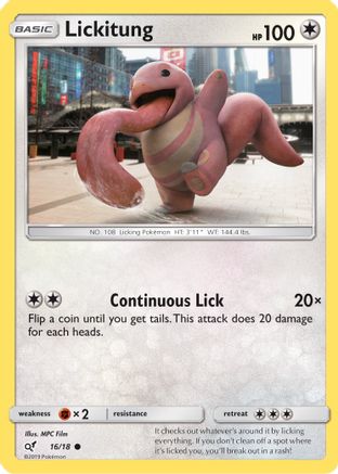 Lickitung (Holo Common) (16/18) Holofoil [SM: Detective Pikachu] Pokemon Single Pokémon