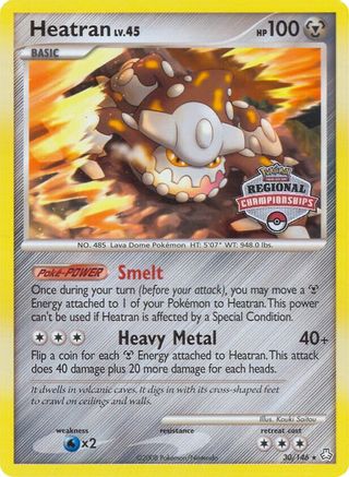 Heatran - 30/146 (Regional Championships) () [Promos: League & Championship Cards] Pokemon Single Pokémon