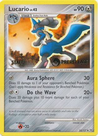Lucario - 53/127 (Prerelease) [Staff] () [Promos: DP Promos] Pokemon Single Pokémon