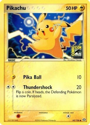 Pikachu - 60/106 (SDCC 2005) [Misc: Cards & Products] Pokemon Single Pokémon